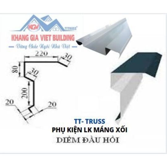 Phụ kiện TT-Truss Liên Kết Máng Xối Diềm Đầu Hồi